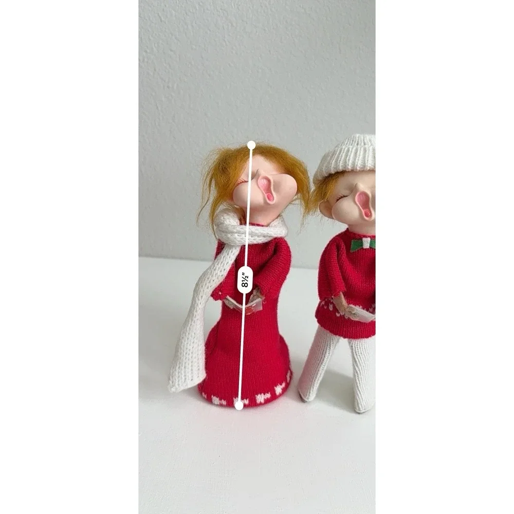 Vintage Christmas Caroler Choir Boy Girl Figurines Singing Dolls